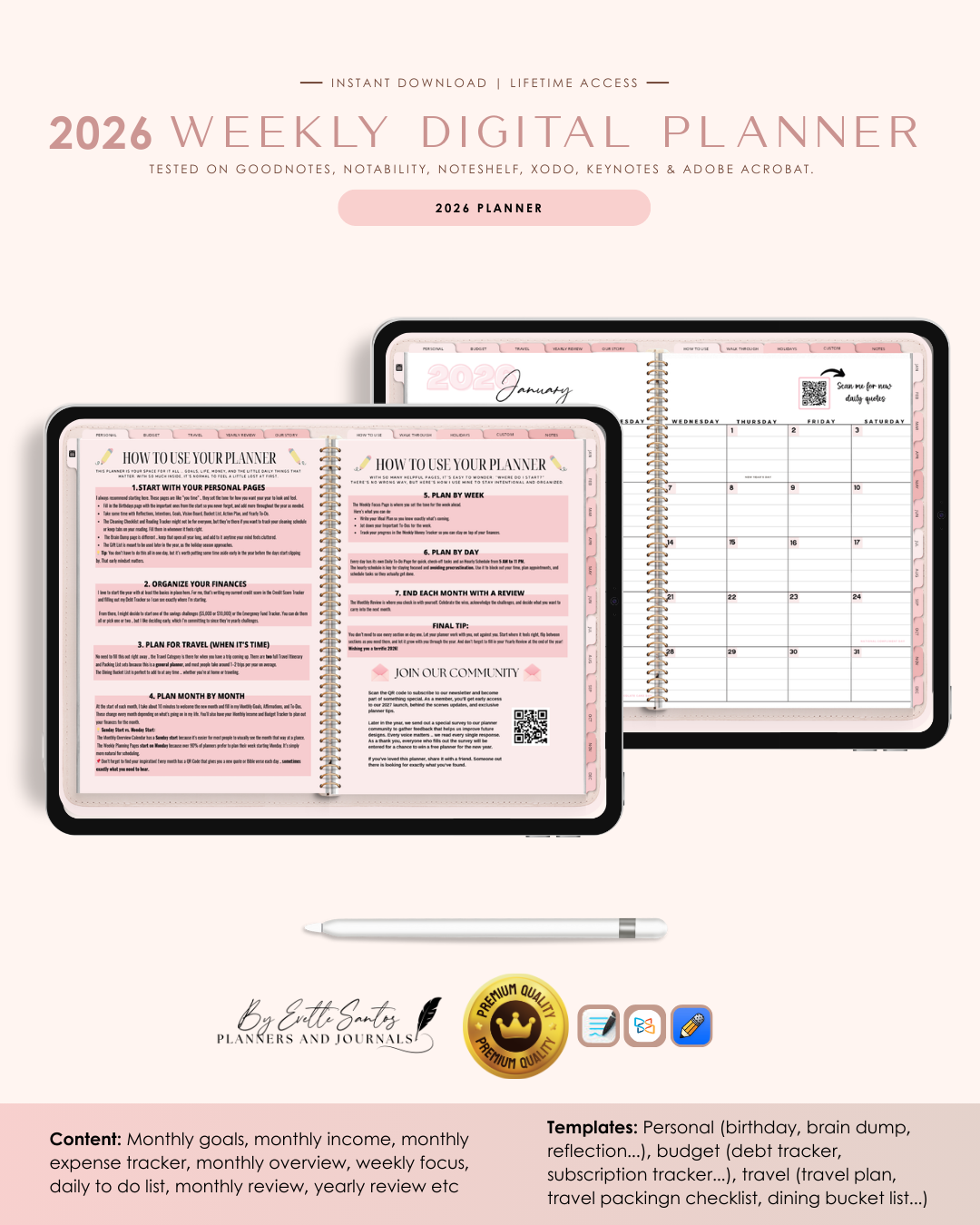 DIGITAL 2026 WEEKLY PLANNER