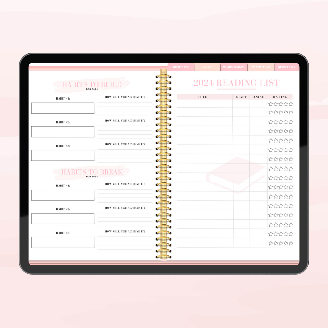 DIGITAL 2024 YEARLY, MONTHLY, WEEKLY, DAILY PLANNER